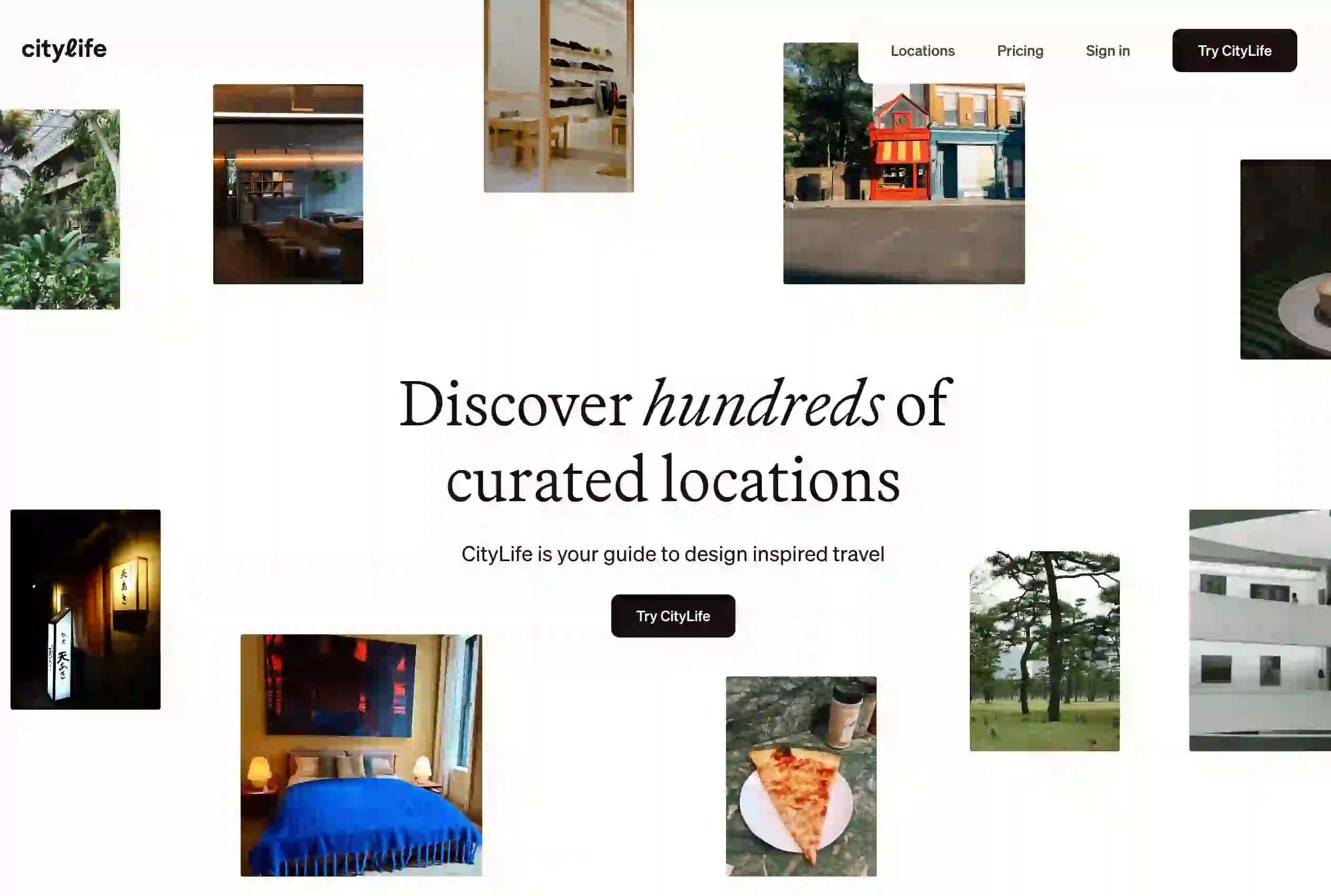 The CityLife landing page